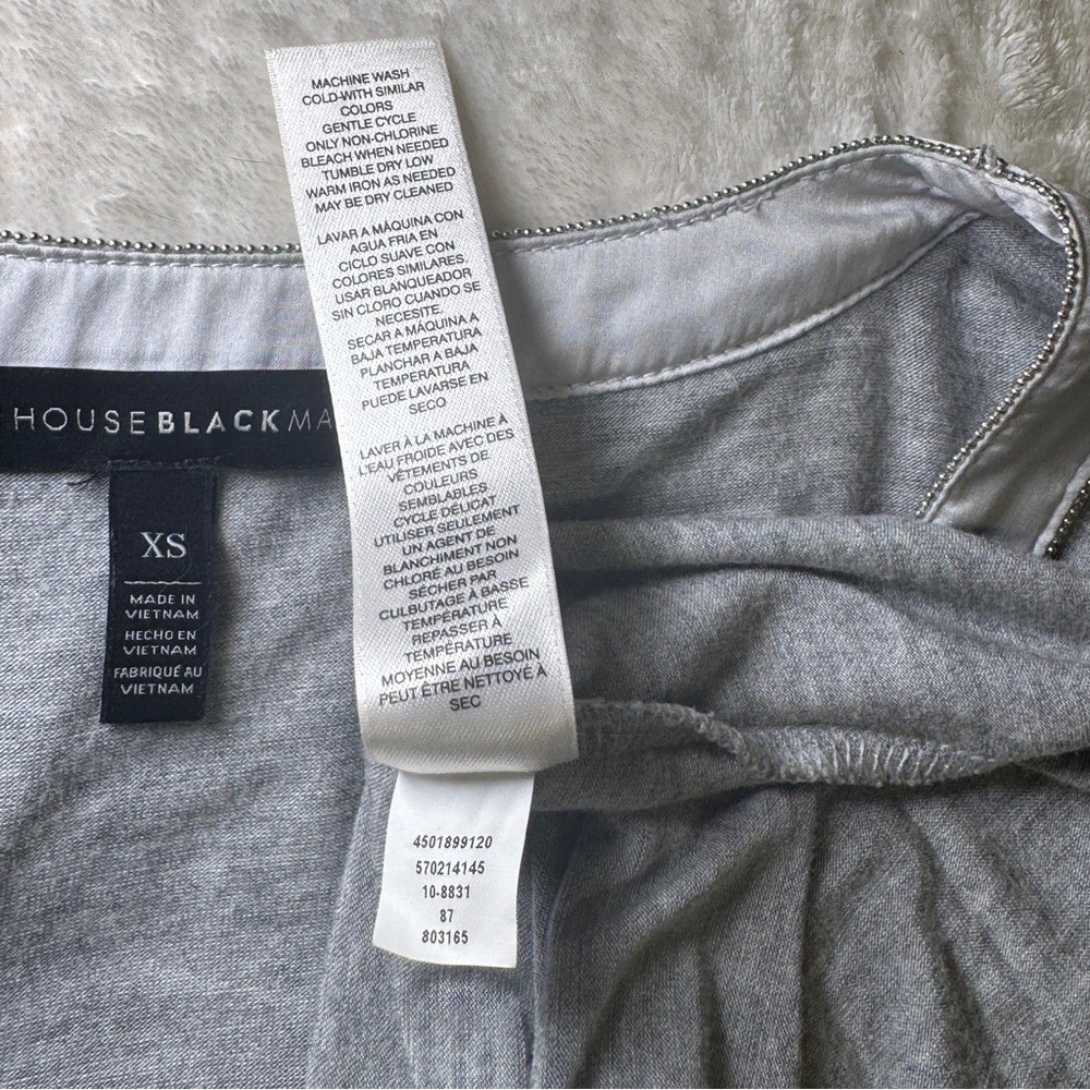 White House Black Market Gray Layered Long Sleeve Beaded Scoop Neck Top XS - Picture 9 of 10
